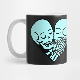 Aqua Skeleton Heart Mug